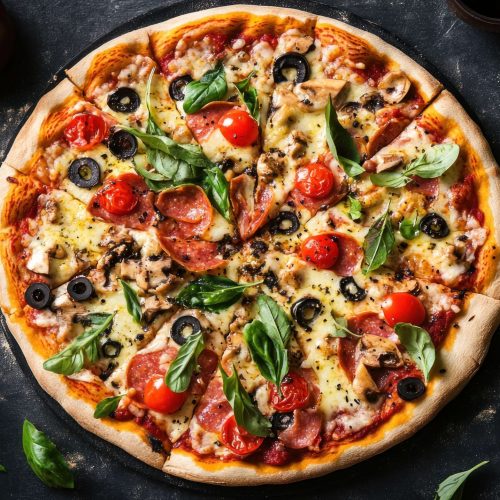 freshly-baked-pizza-with-pepperoni-mushrooms-olives-basil freshly-baked-pizza-with-pepperoni-mushrooms-olives-basil